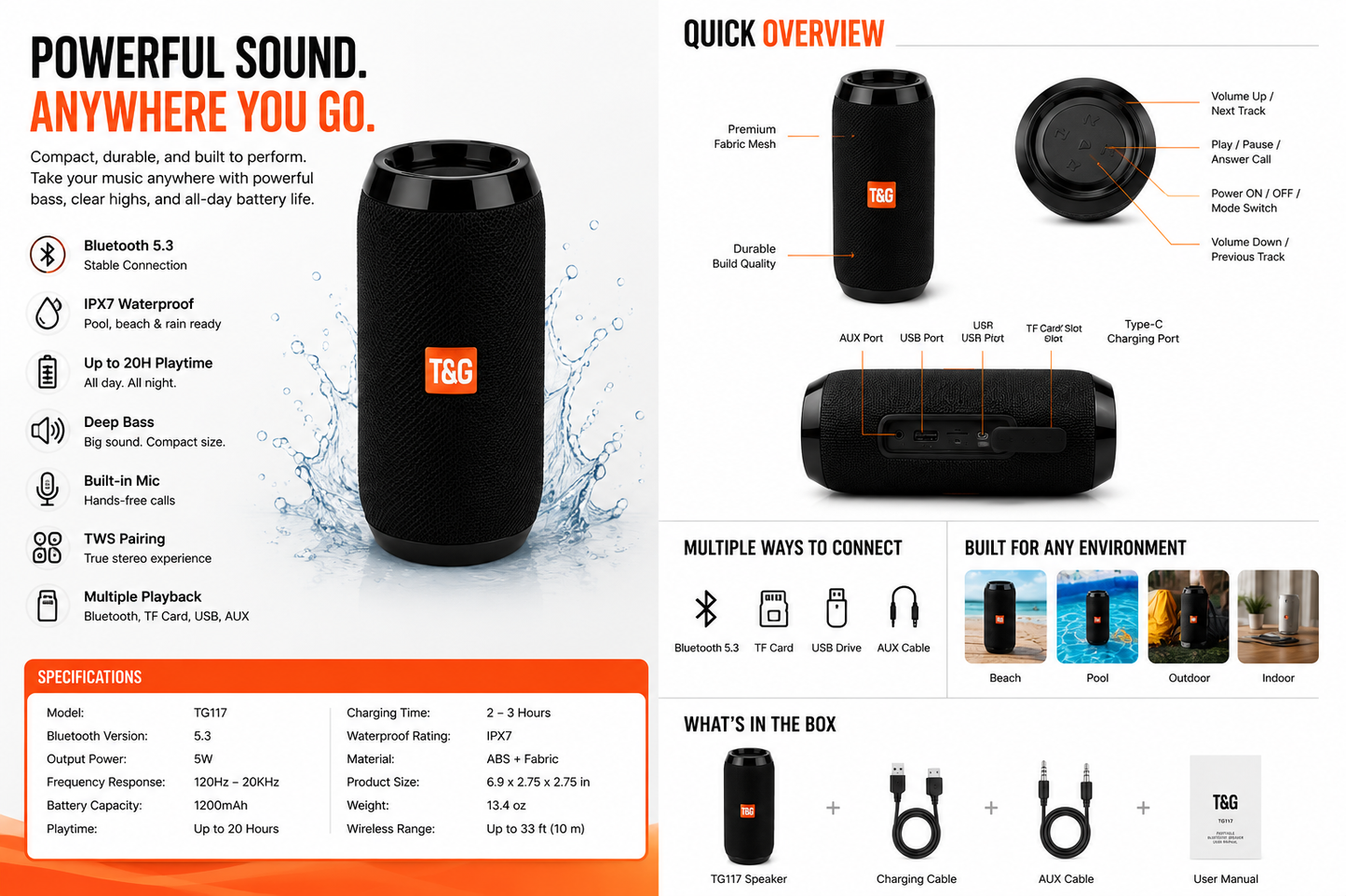 ITSPhil Pulse Portable Bluetooth Speaker