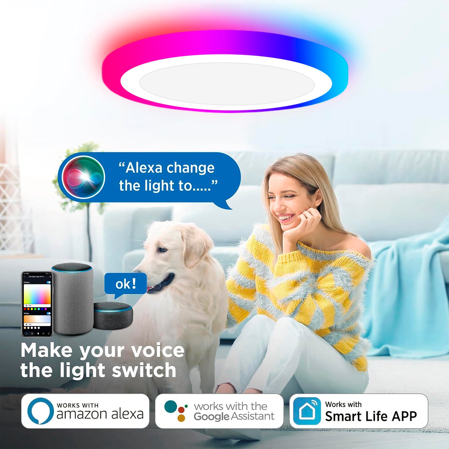 ITSPhil Google/Alexa Ceiling Light